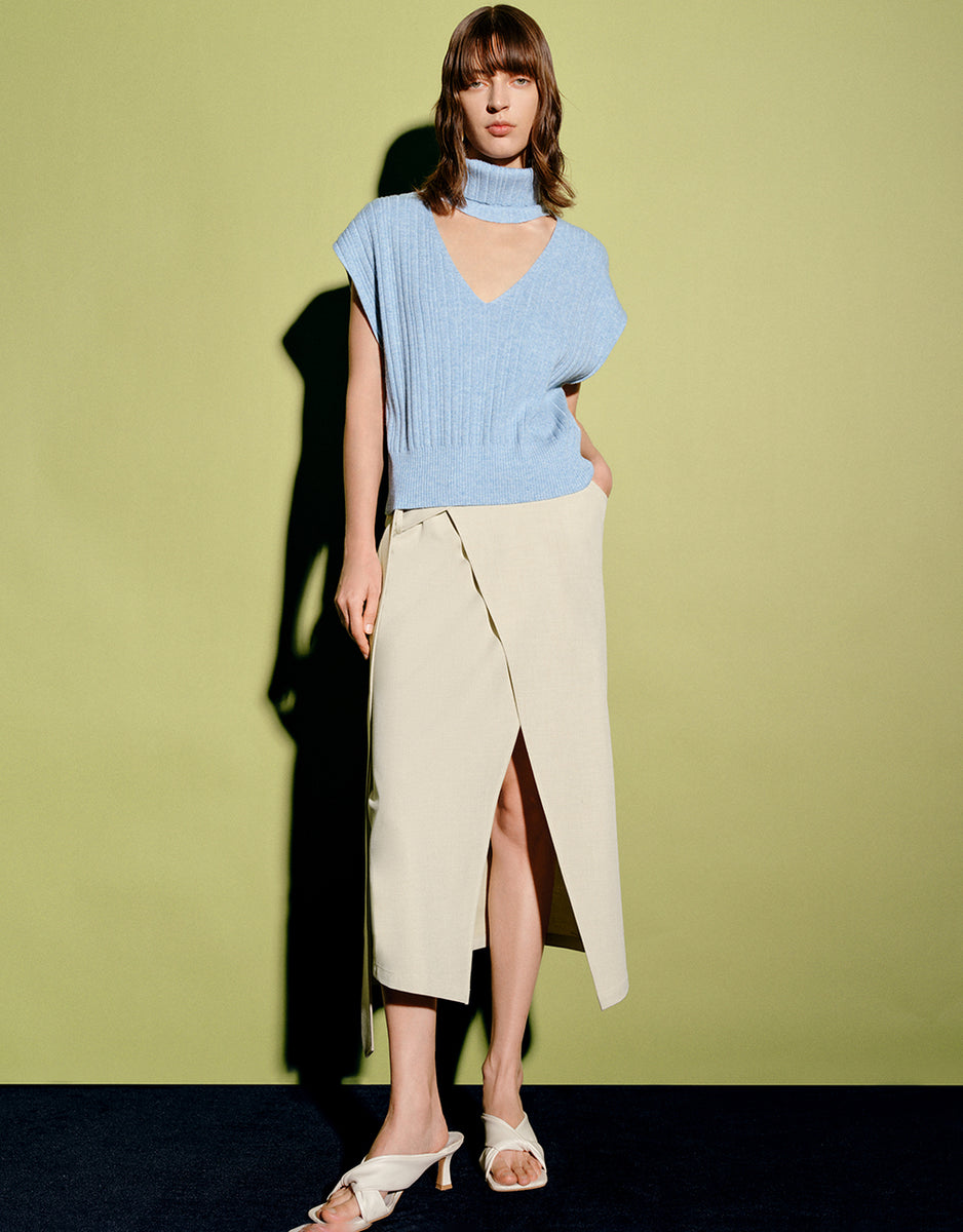 Retro Casual Straight-Cut Midi Skirt