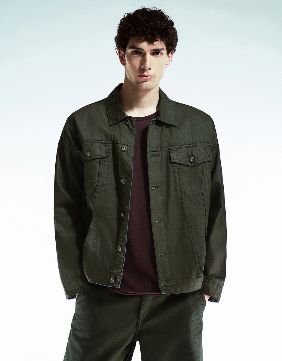 Pocketd Button Up Detachable Hooded Denim Jacket