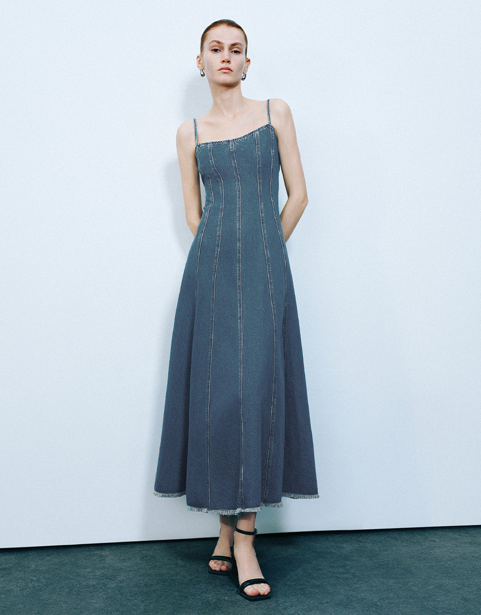 美品・定価以下 4 Steps Denim Cami Dress