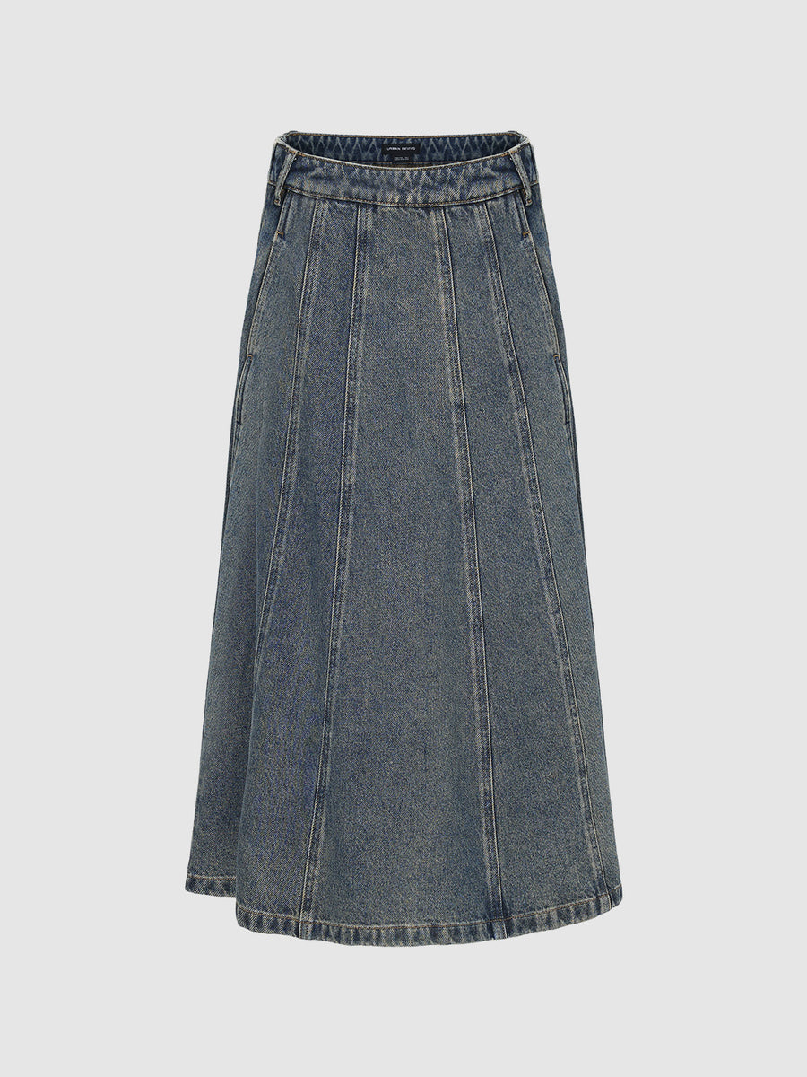 Japanese denim fishtail skirt yv30151
