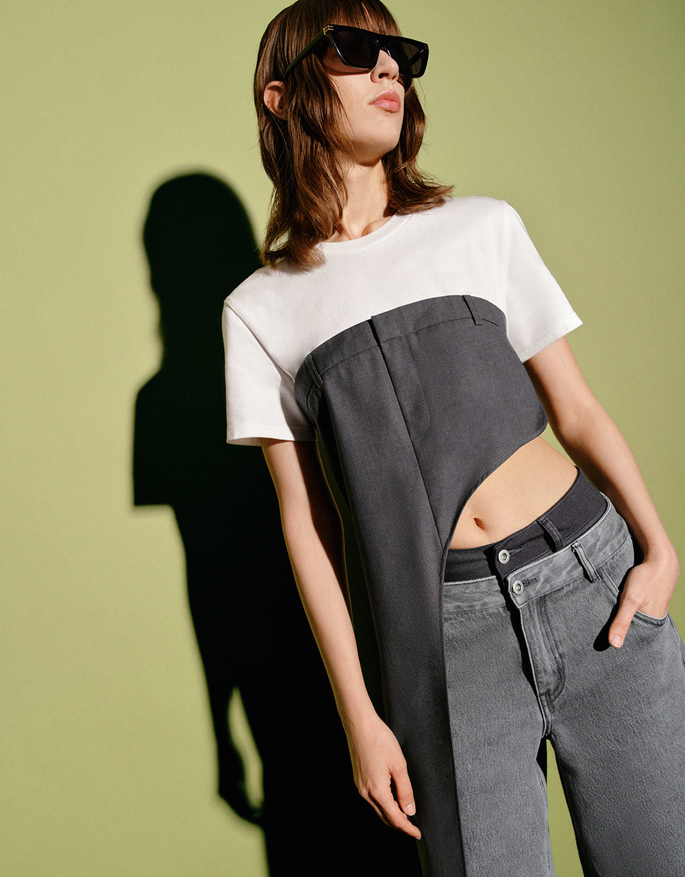 Asymmetric 2 In 1 Dress