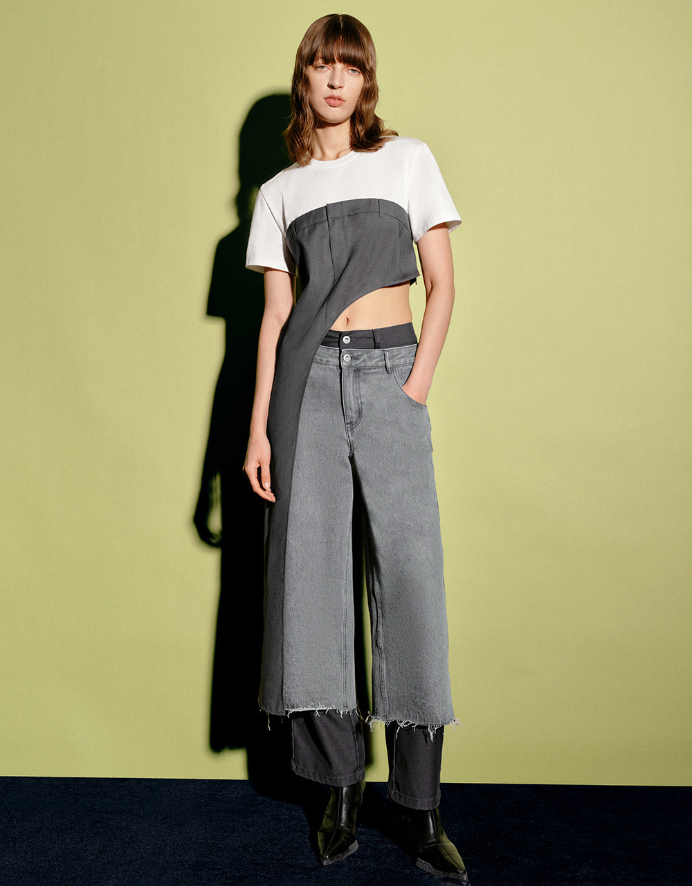 Asymmetric 2 In 1 Dress