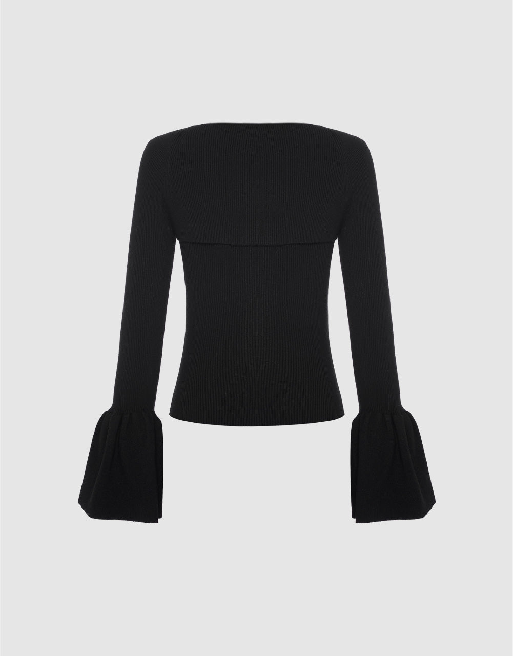 2 In 1 Square-cut Collar Knitted T-Shirt