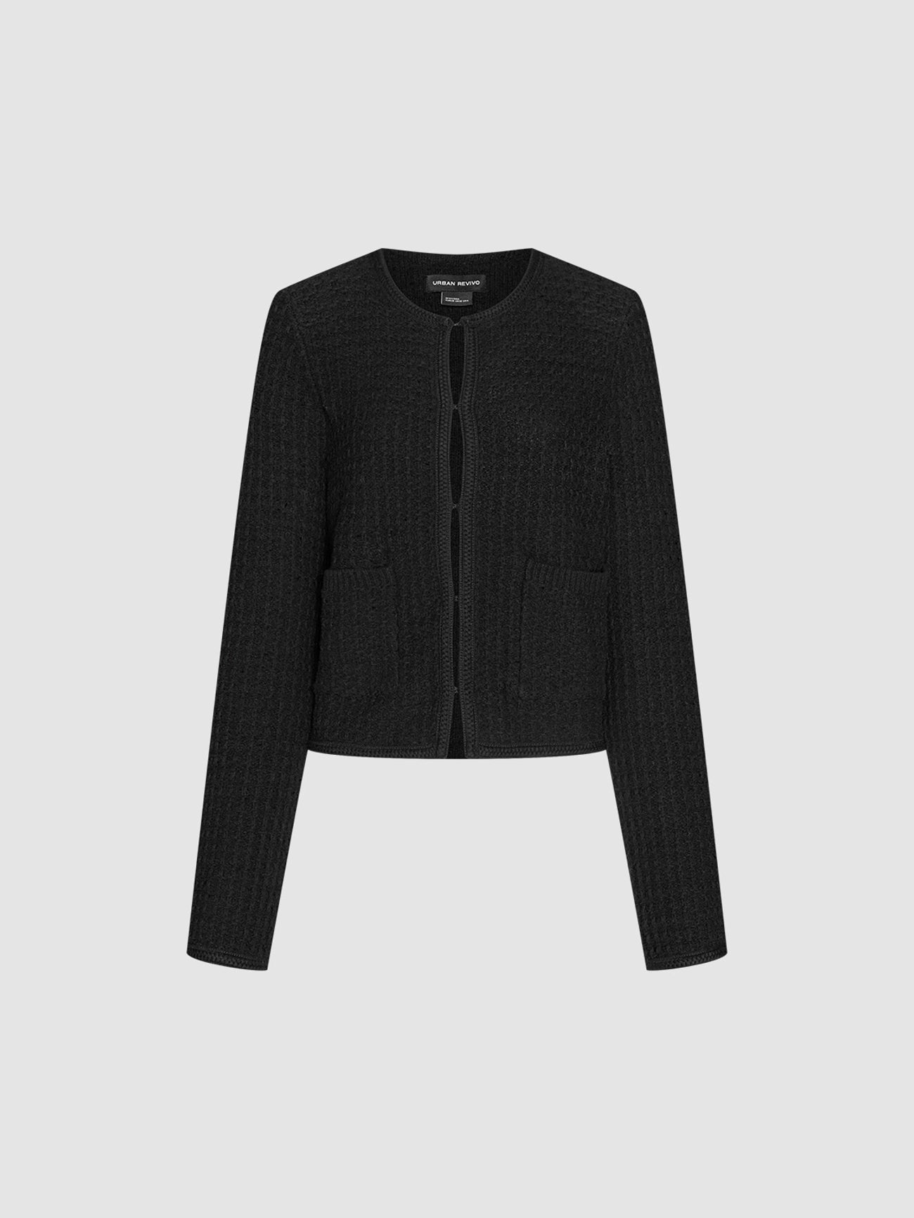 Crew Neck Knitted Cardigan