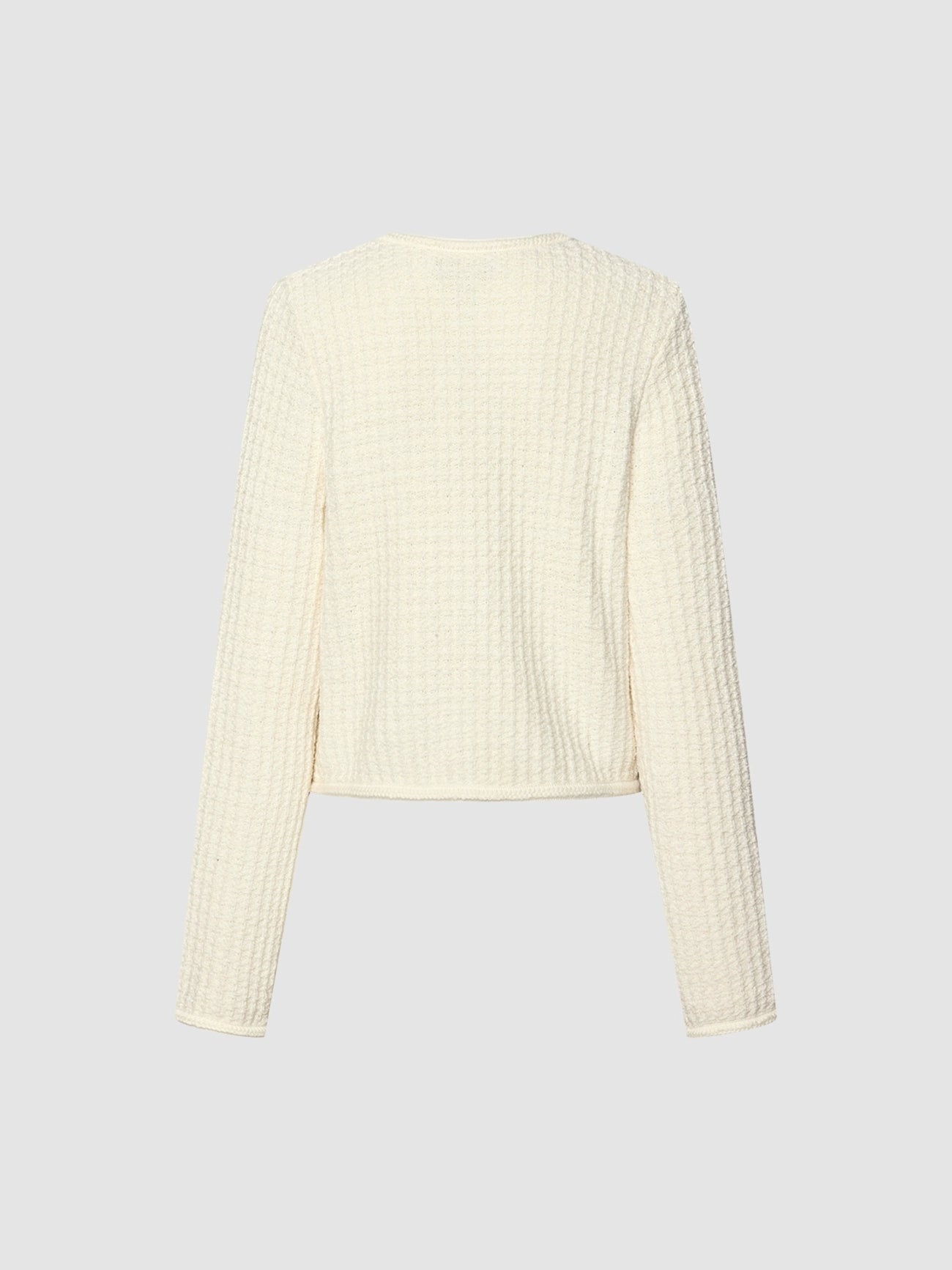 Crew Neck Knitted Cardigan