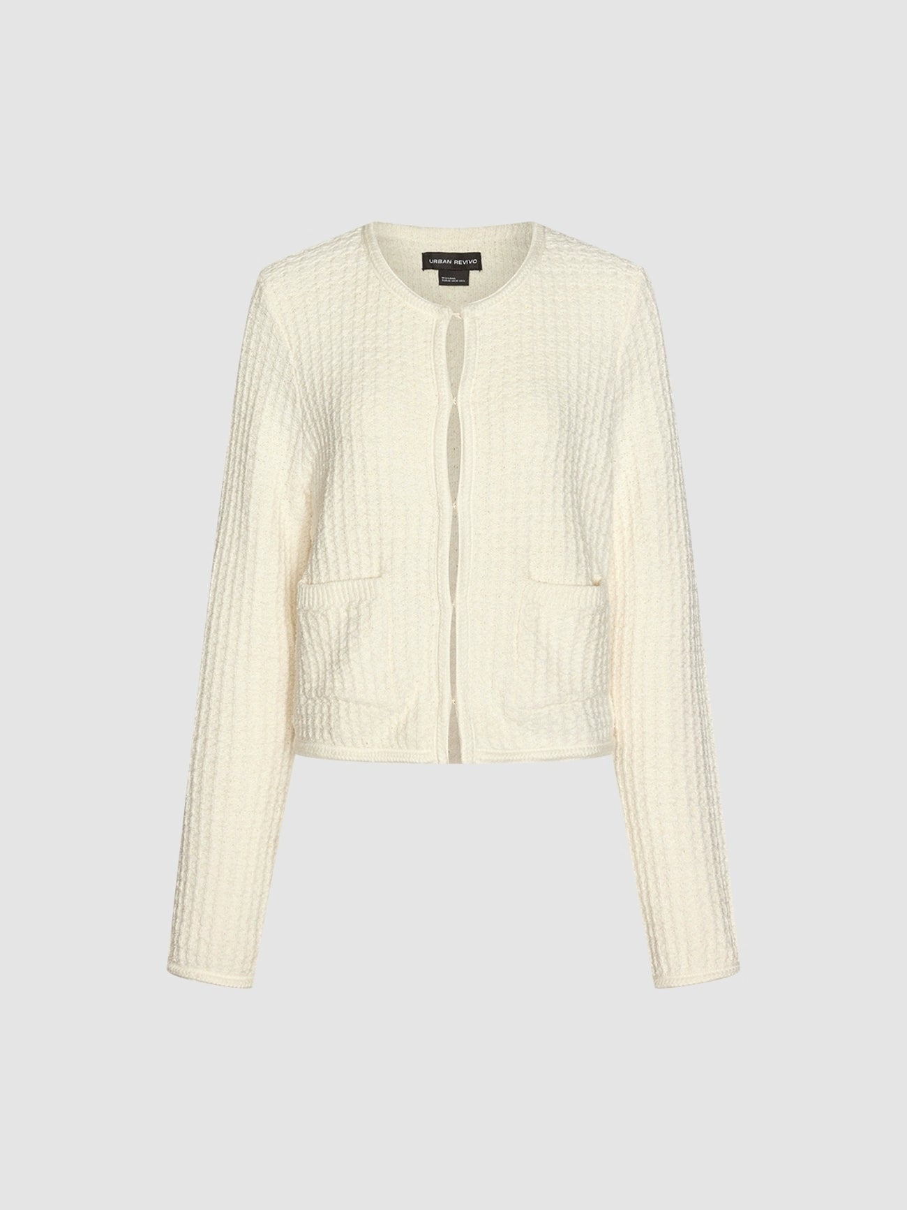 Crew Neck Knitted Cardigan