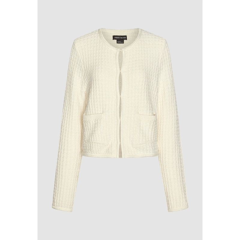 Crew Neck Knitted Cardigan