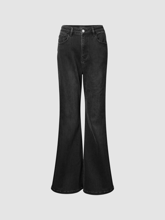 Skinny Flare Jeans With Chain