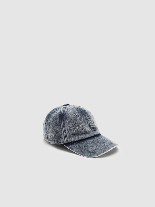 Wash Textured Medium Stretch Cotton Denim Curved Brim Cap
