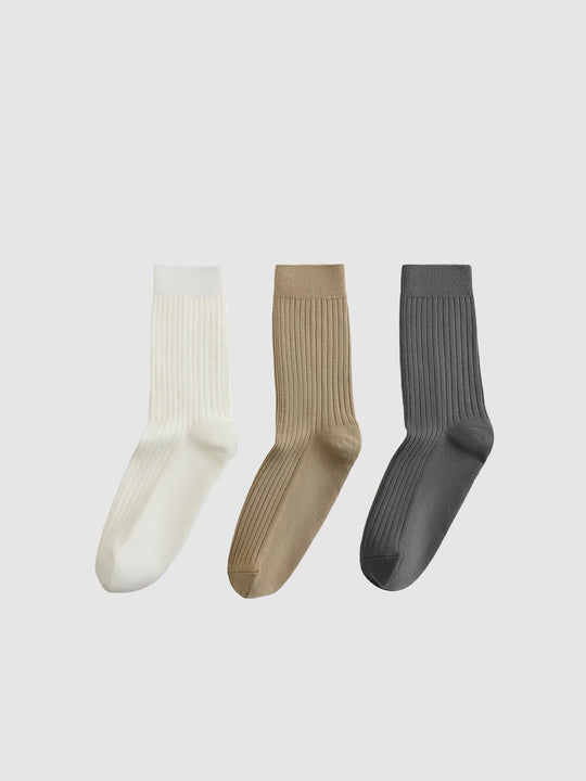 Ribbed Textured Ankle Cotton Blend Socks