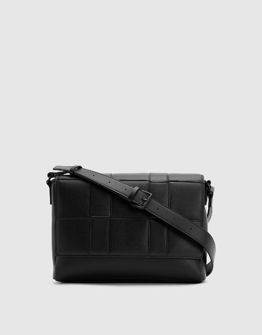 Braided Effect Vegan Leather Crossbody Bag