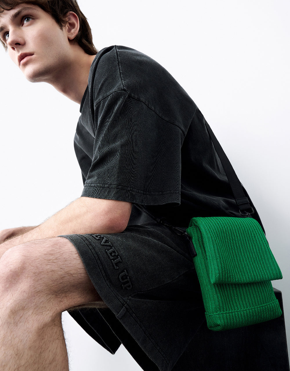 Rib Textured Crossbody Bag