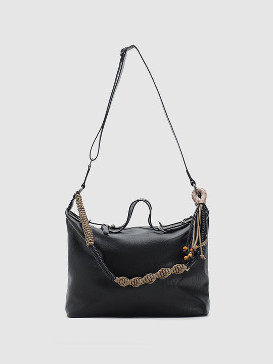 Braided Rope Detail Top Handle Crossbody Bag