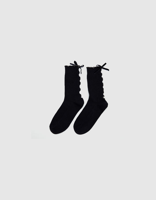 Bow Décor Mid-Length Socks