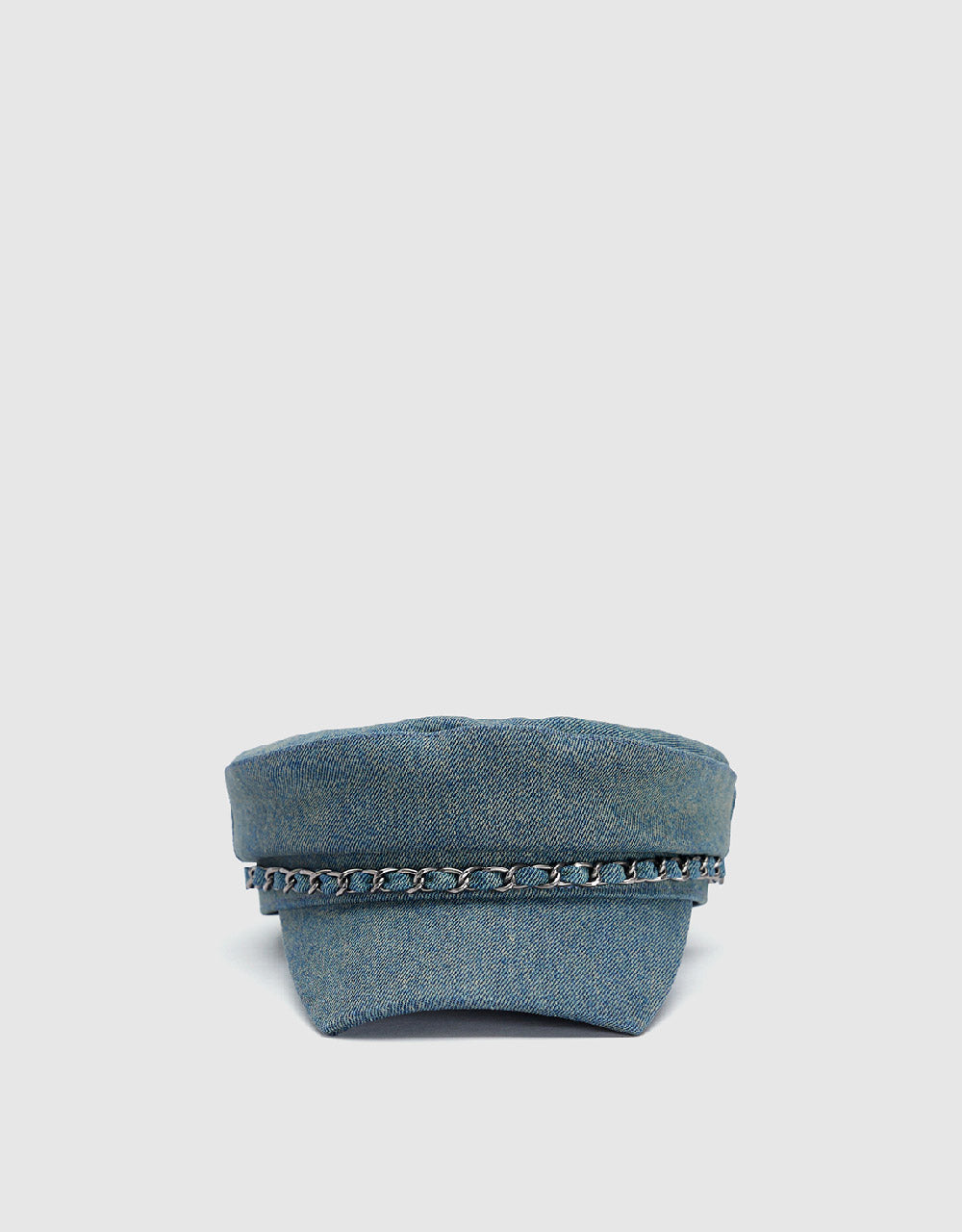 Chain Décor Denim Army Cap