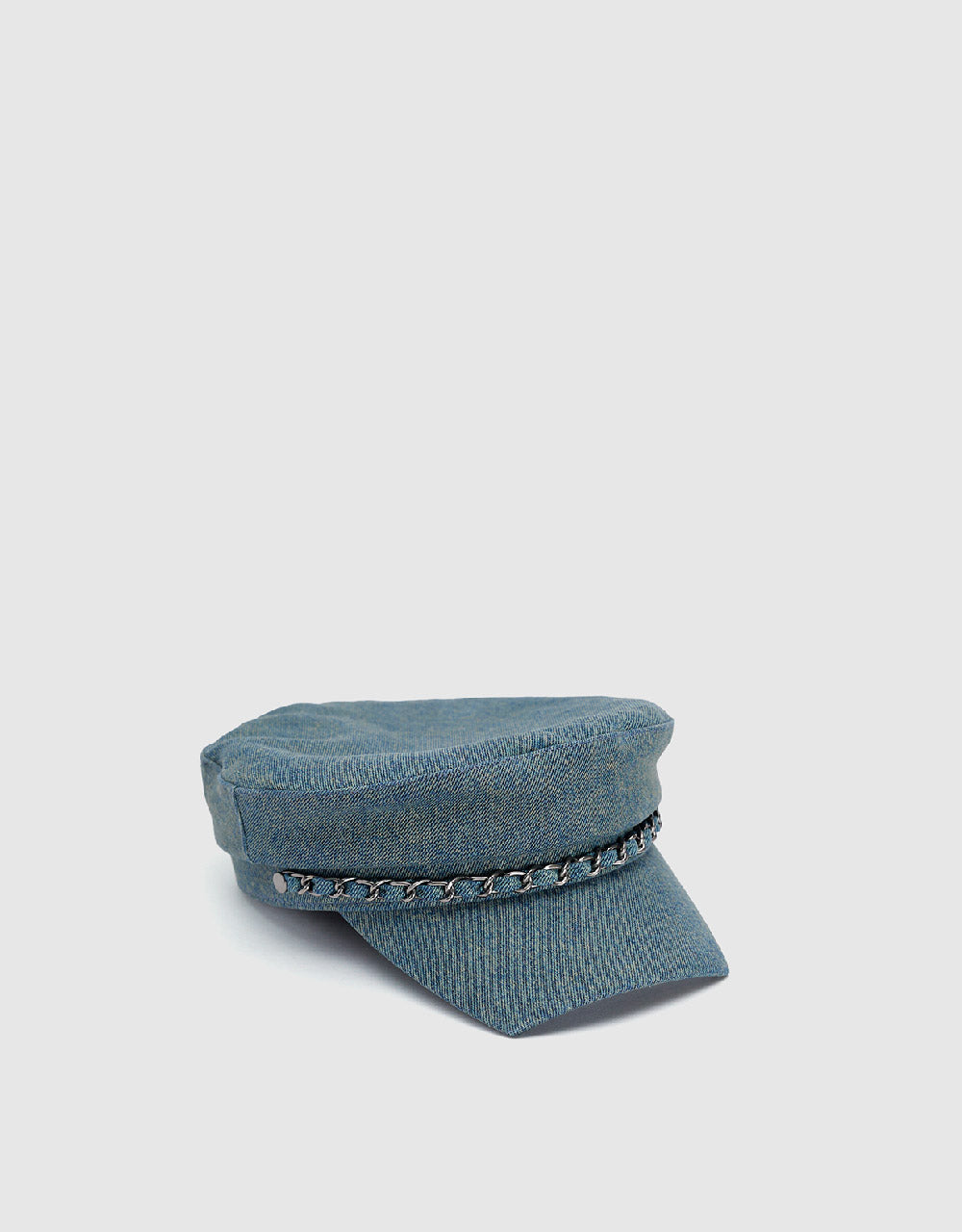 Chain Décor Denim Army Cap