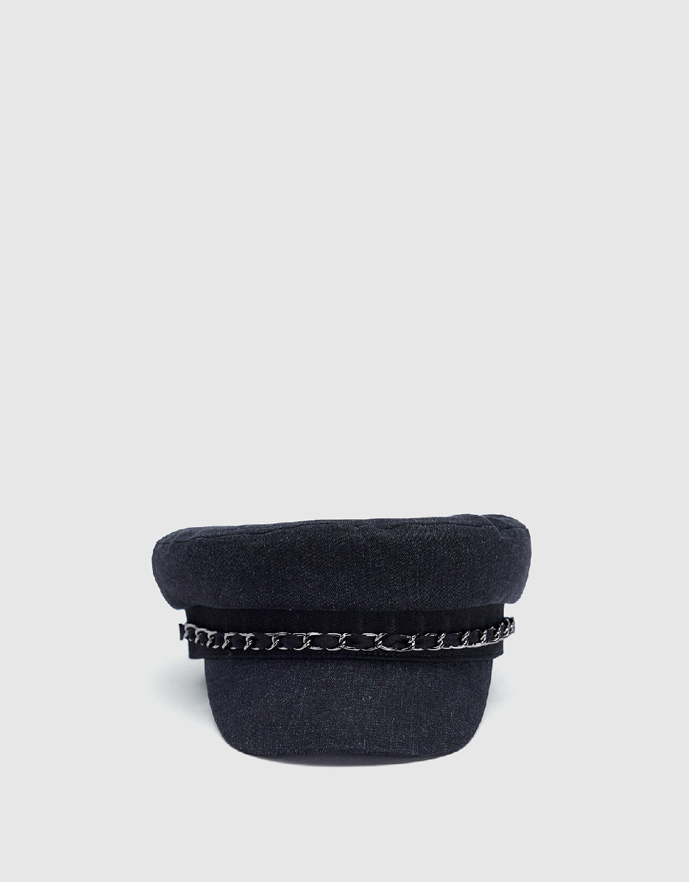 Chain Décor Denim Army Cap