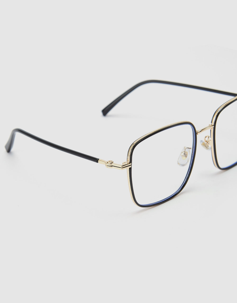 Square Clear Lense Glasses With Metal Legs