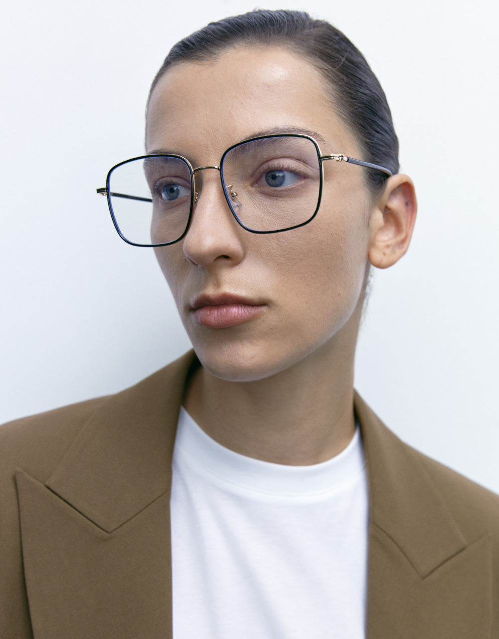 Square Clear Lense Glasses With Metal Legs