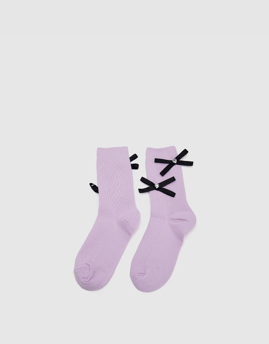 Bow Décor Mid-Length Socks