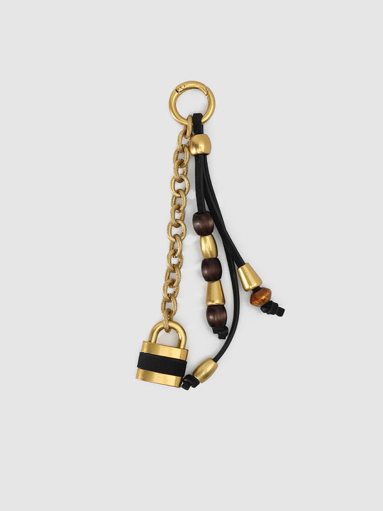 Lock Tassel Faux Leather Key Charms