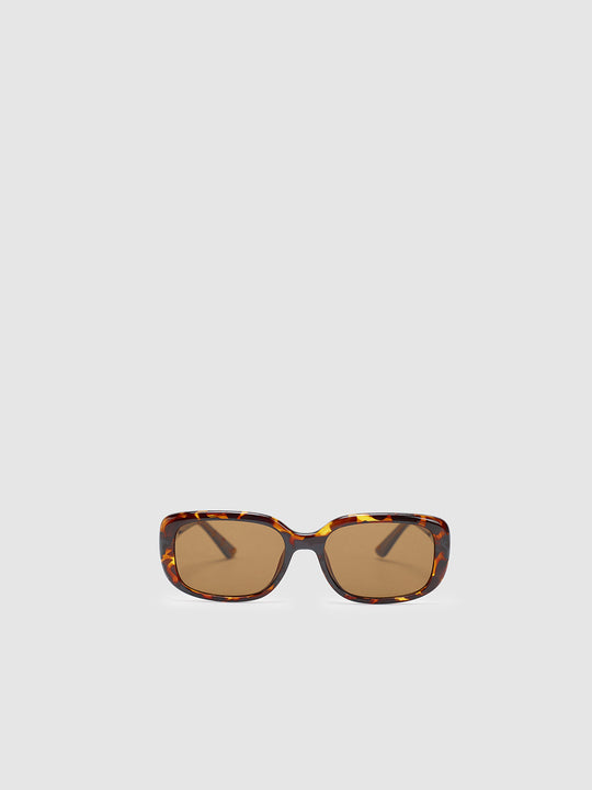 Amber Frame Rectangle Sunglasses