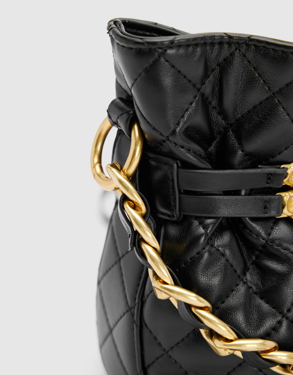 Chained Vegan Leather Shoulder Bag