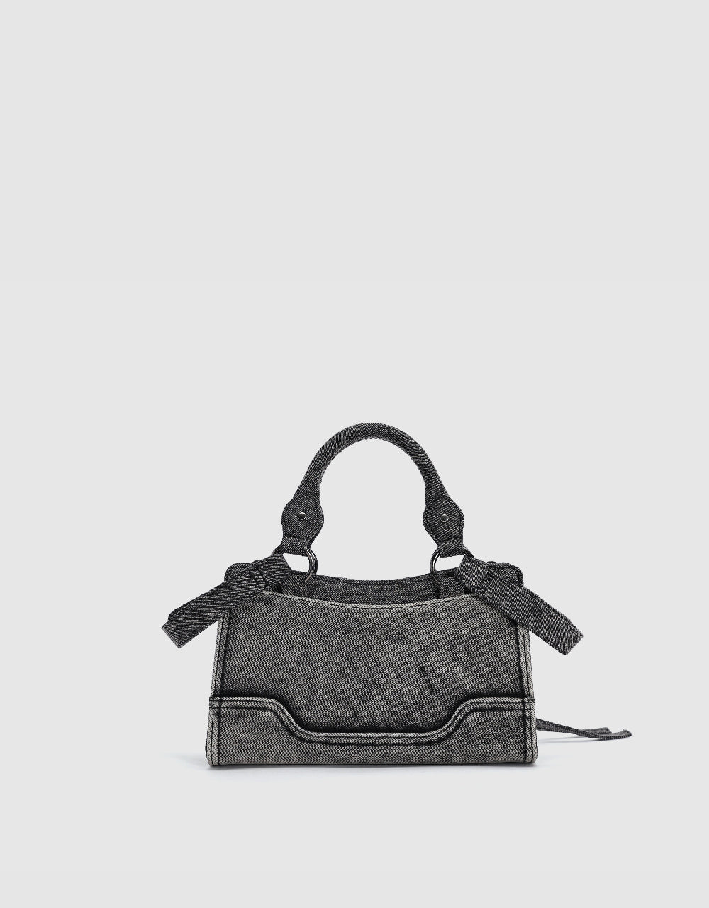 Buckles Décor Denim Shoulder Bag