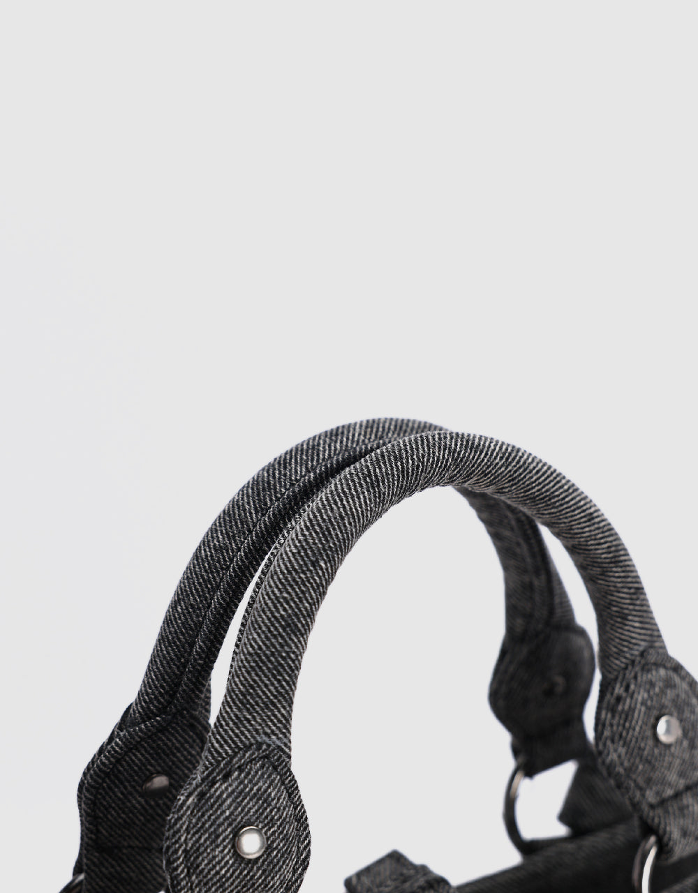 Buckles Décor Denim Shoulder Bag