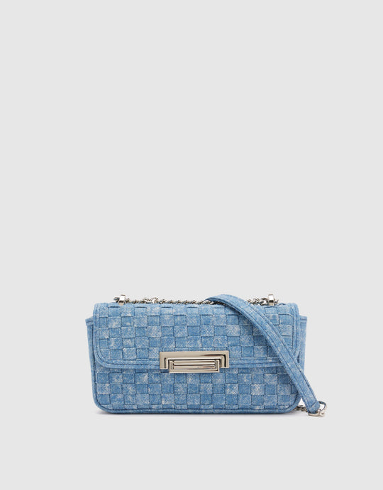 Braided Denim Shoulder Bag