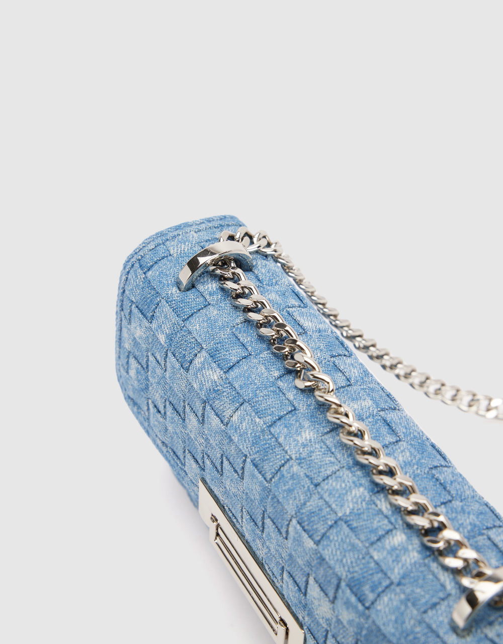 Braided Denim Shoulder Bag