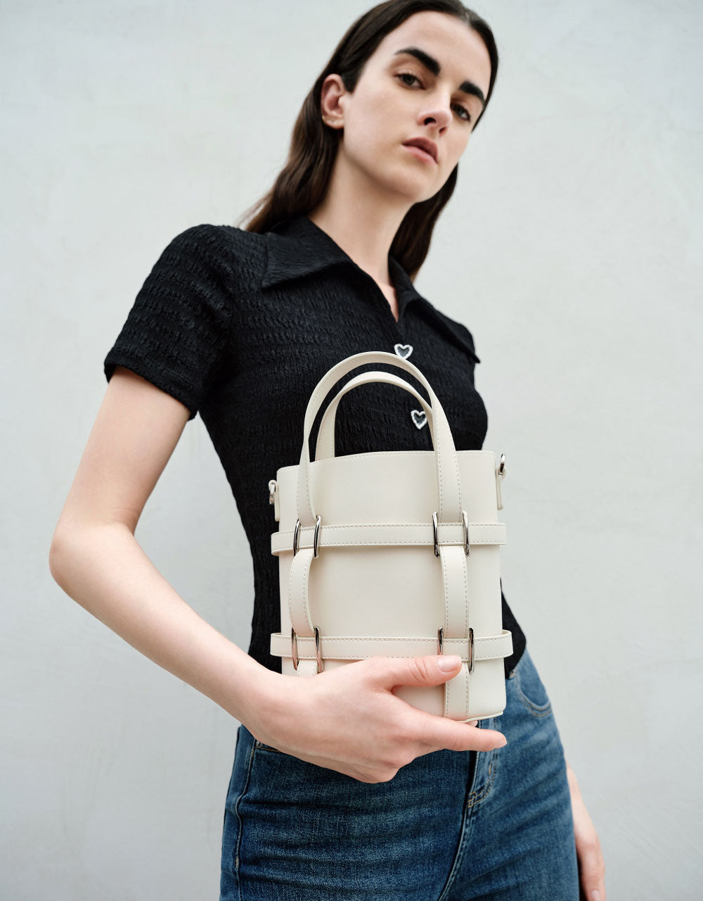 Buckle Décor Bucket Bag