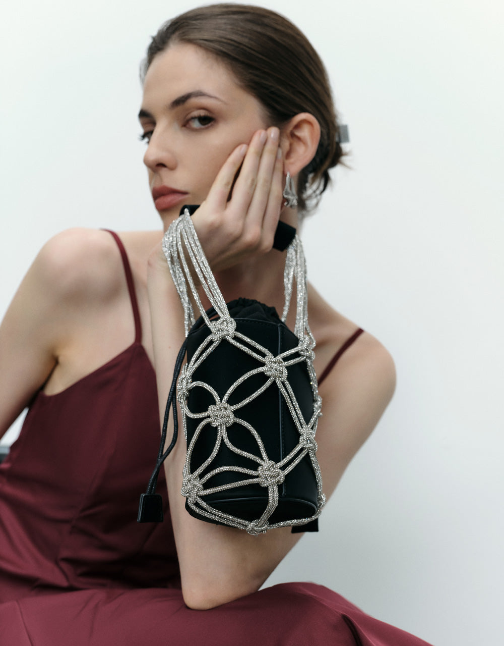 Knots Décor Vegan Leather Handbag