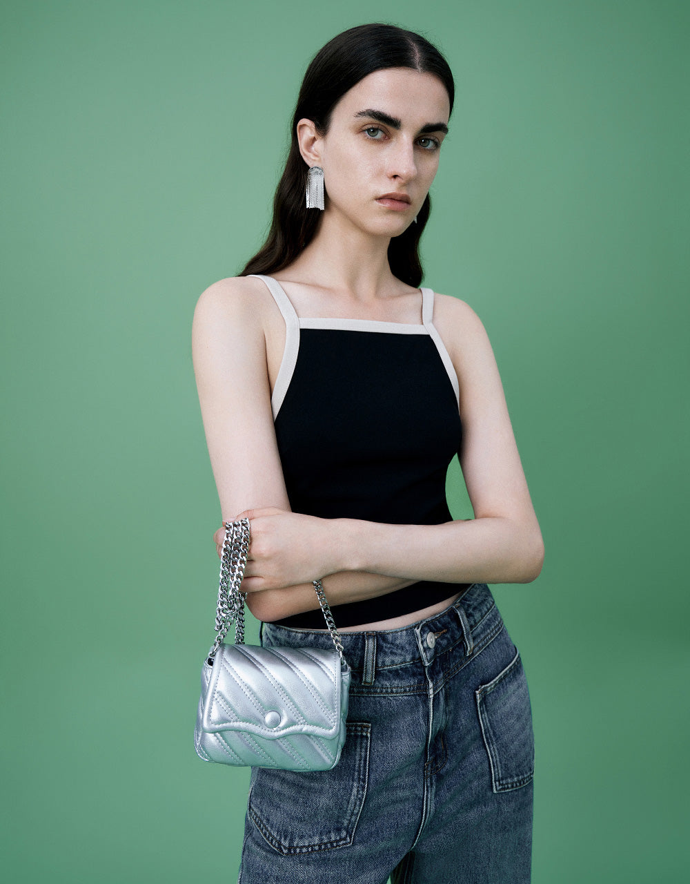 Press Button Crossbody Bag