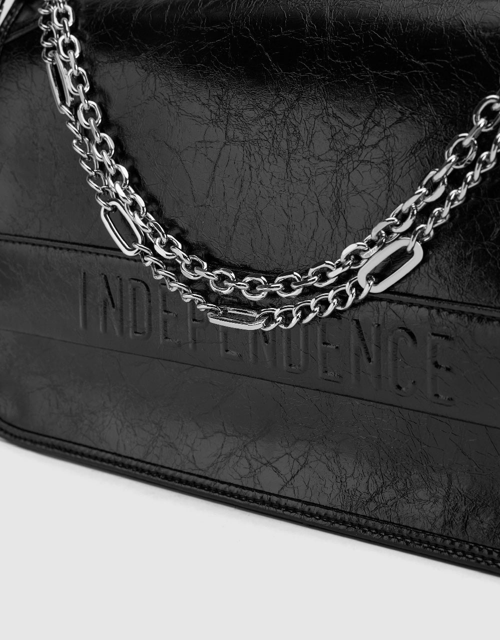 Letter Embossed Shoulder Bag