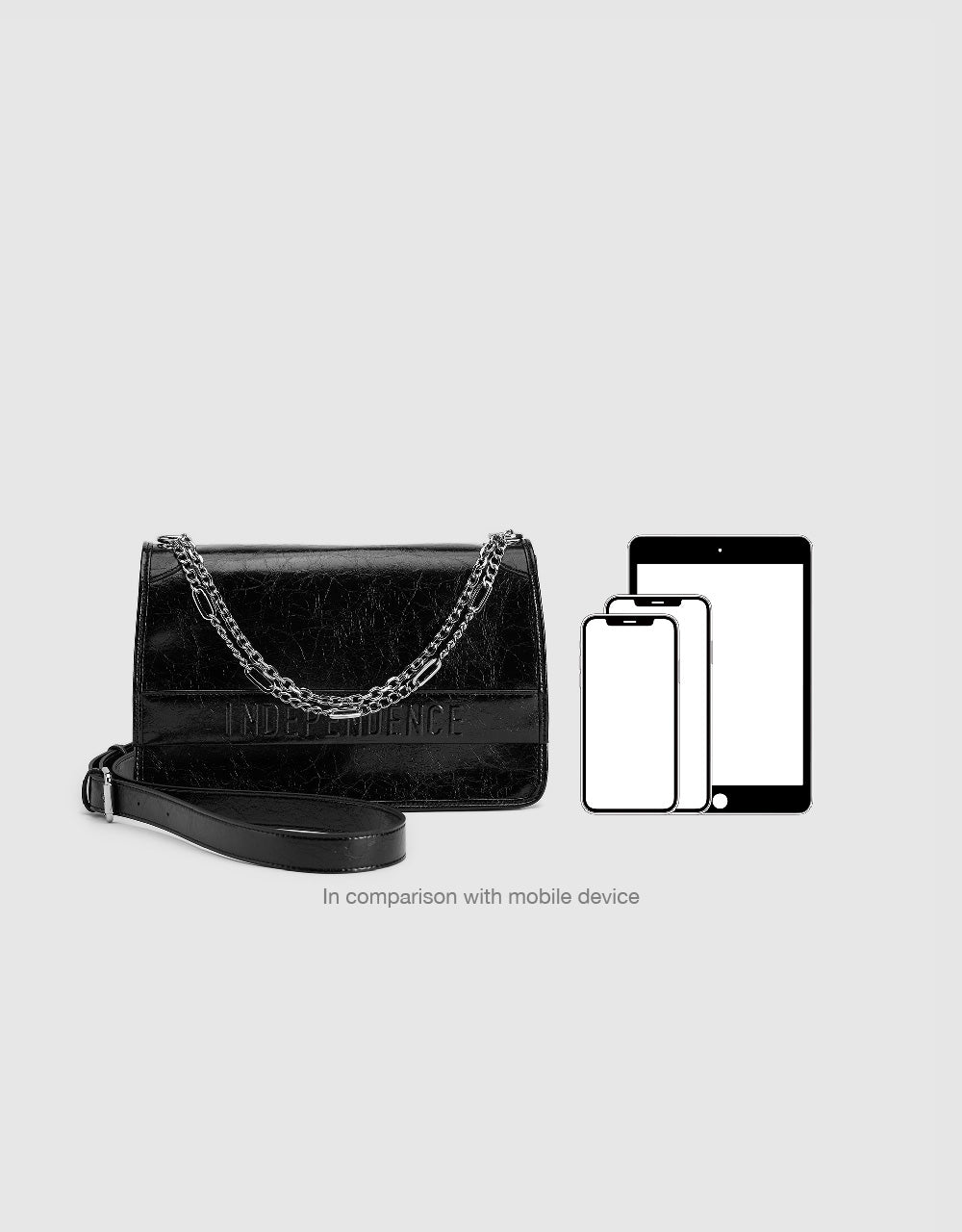 Letter Embossed Shoulder Bag