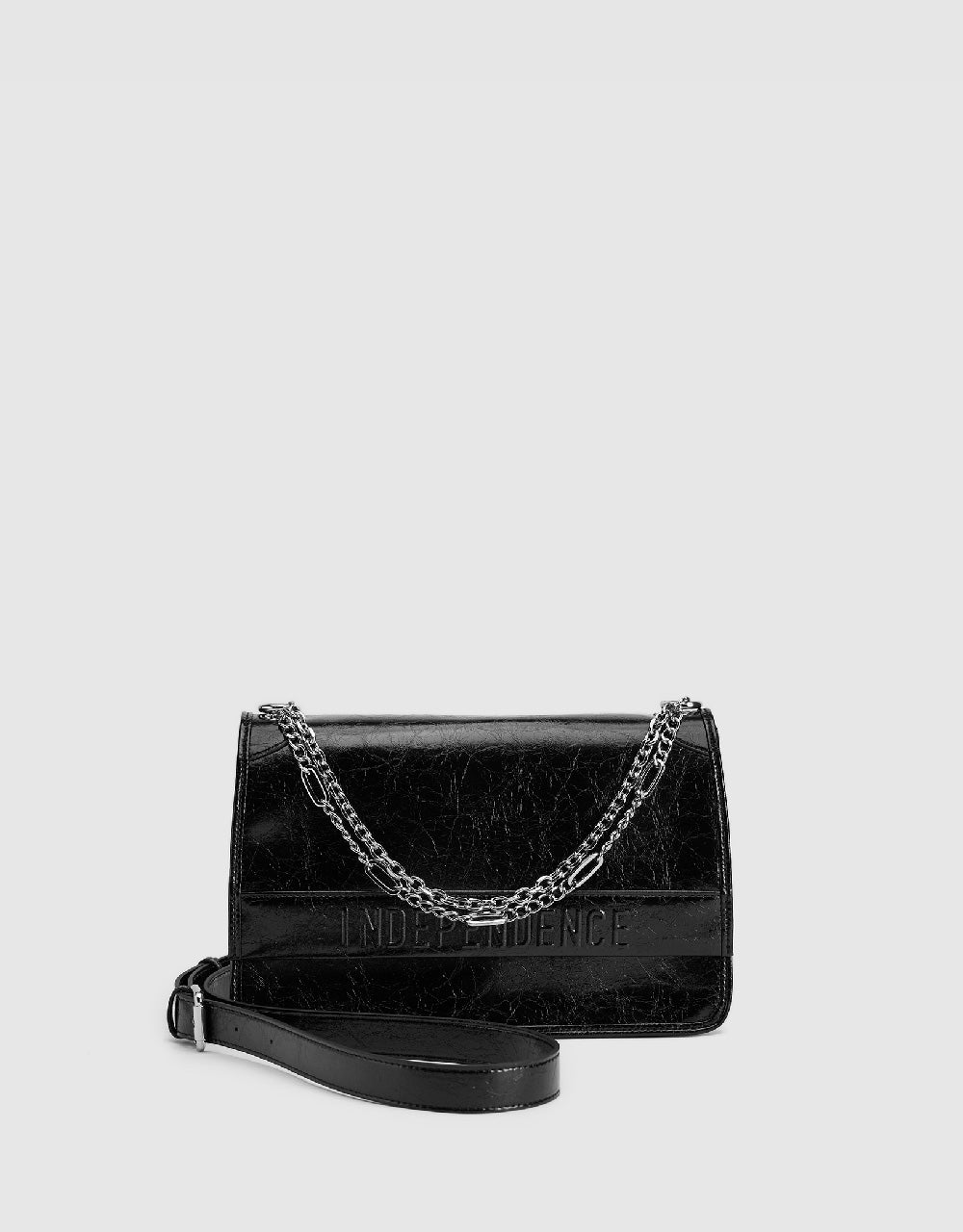 Letter Embossed Shoulder Bag