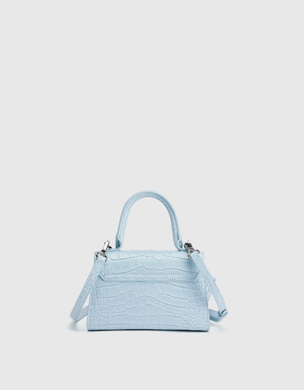 Croc Embossed Shoulder Bag With Pouch