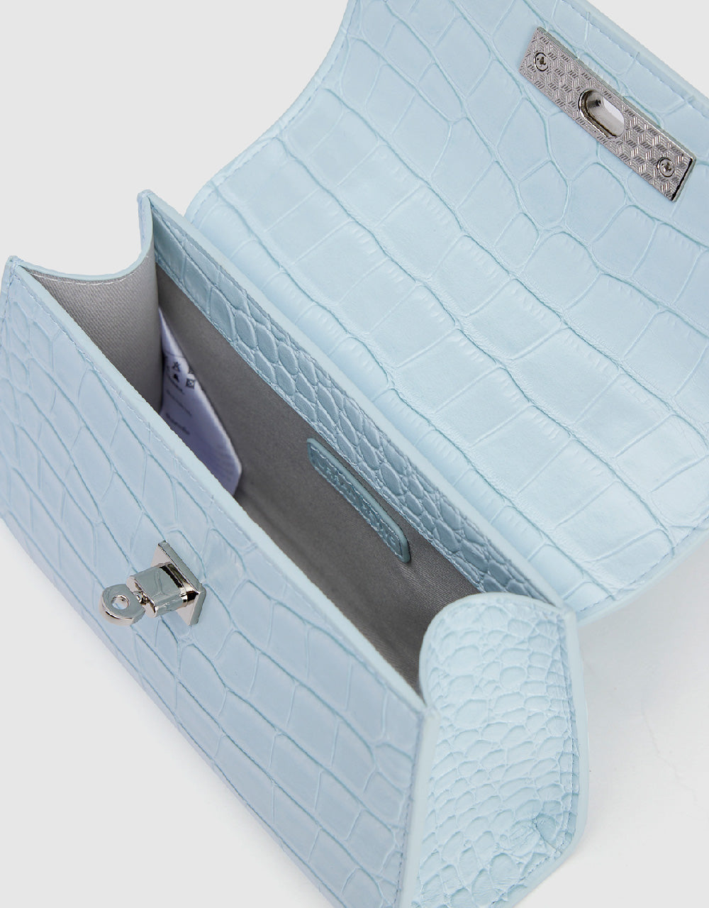 Croc Embossed Shoulder Bag With Pouch