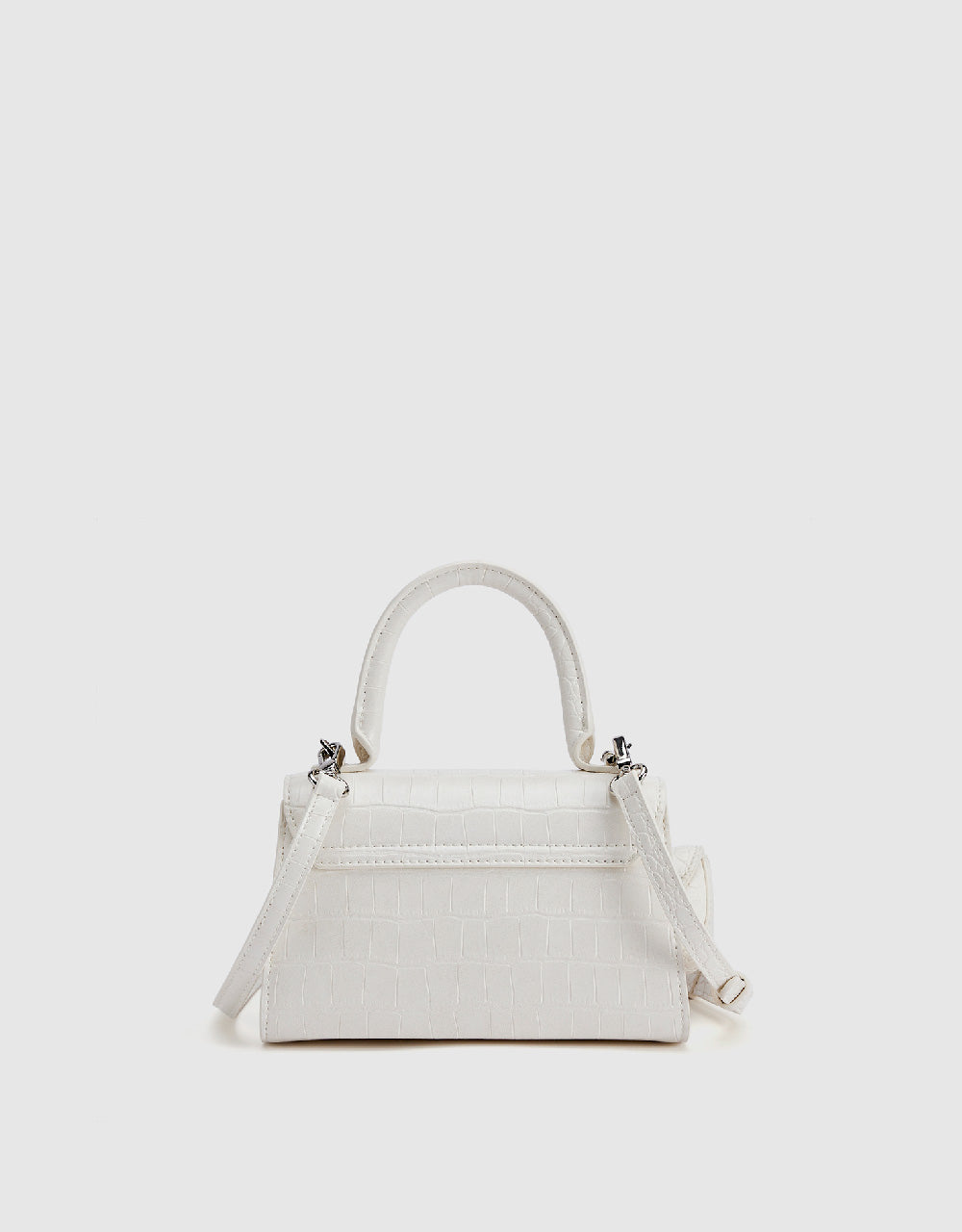 Croc Embossed Shoulder Bag With Pouch