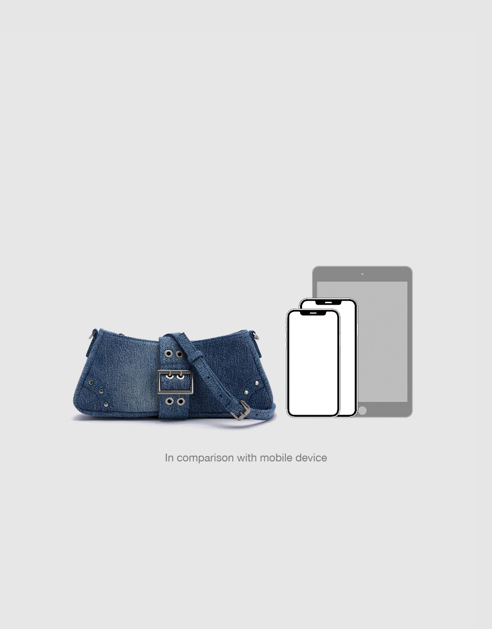 Buckled Denim Shoulder Bag