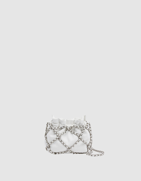 Chain Detail Vegan Leather Crossbody Bag