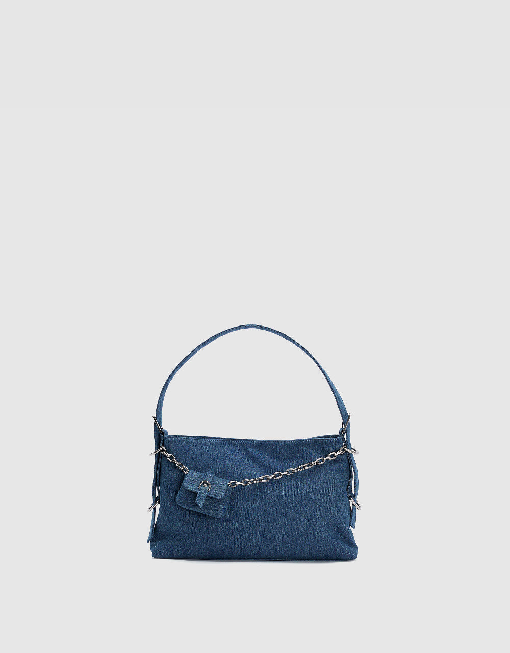 Denim Shoulder Bag With Pouch