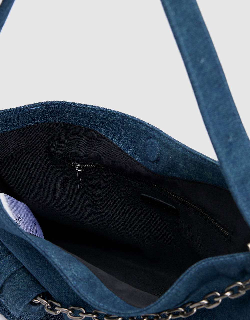 Denim Shoulder Bag With Pouch
