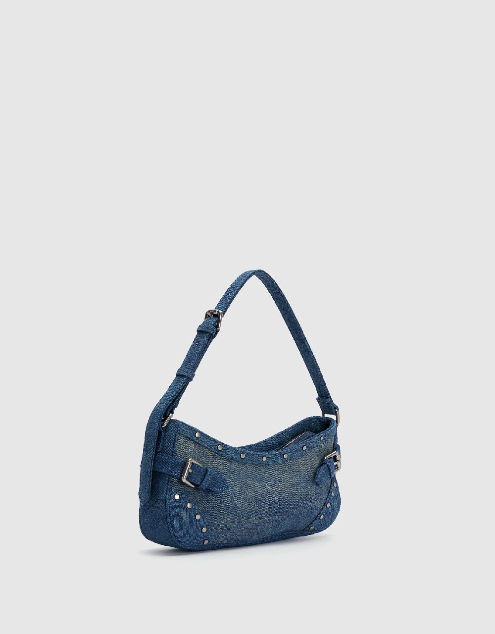 Buckle Décor Denim Shoulder Bag