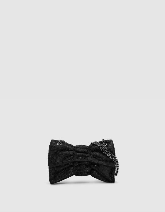 Bow Shape Satin Shoulder Bag