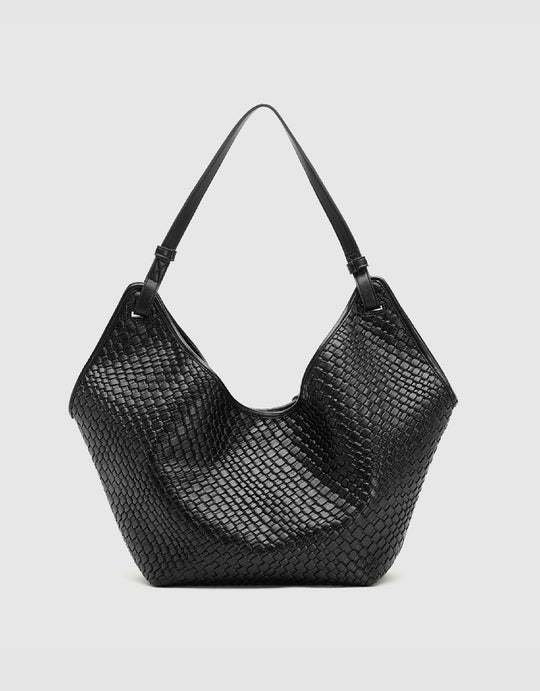 Braided Vegan Leather Shoulder Bag