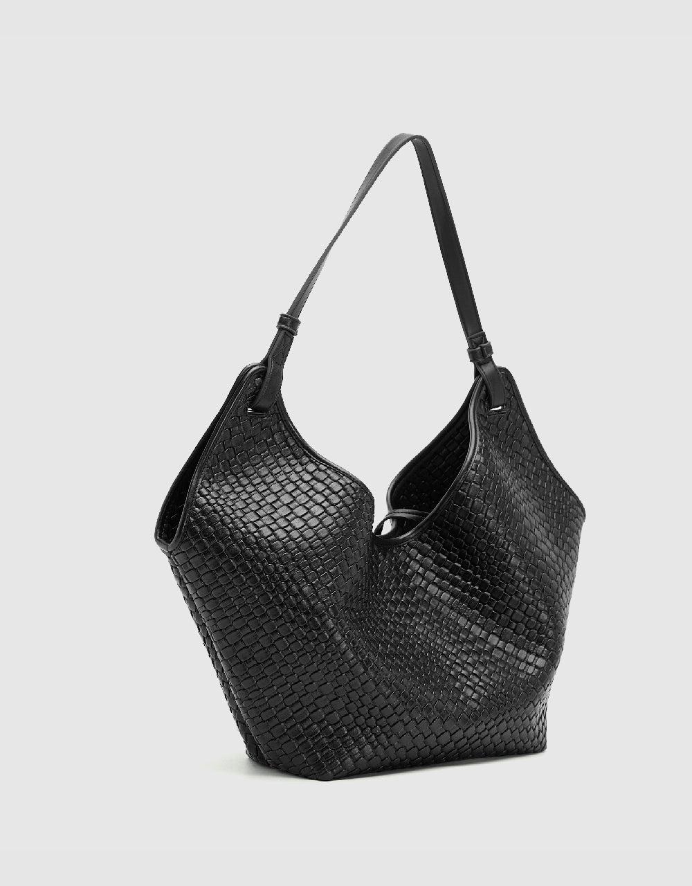 Braided Vegan Leather Shoulder Bag