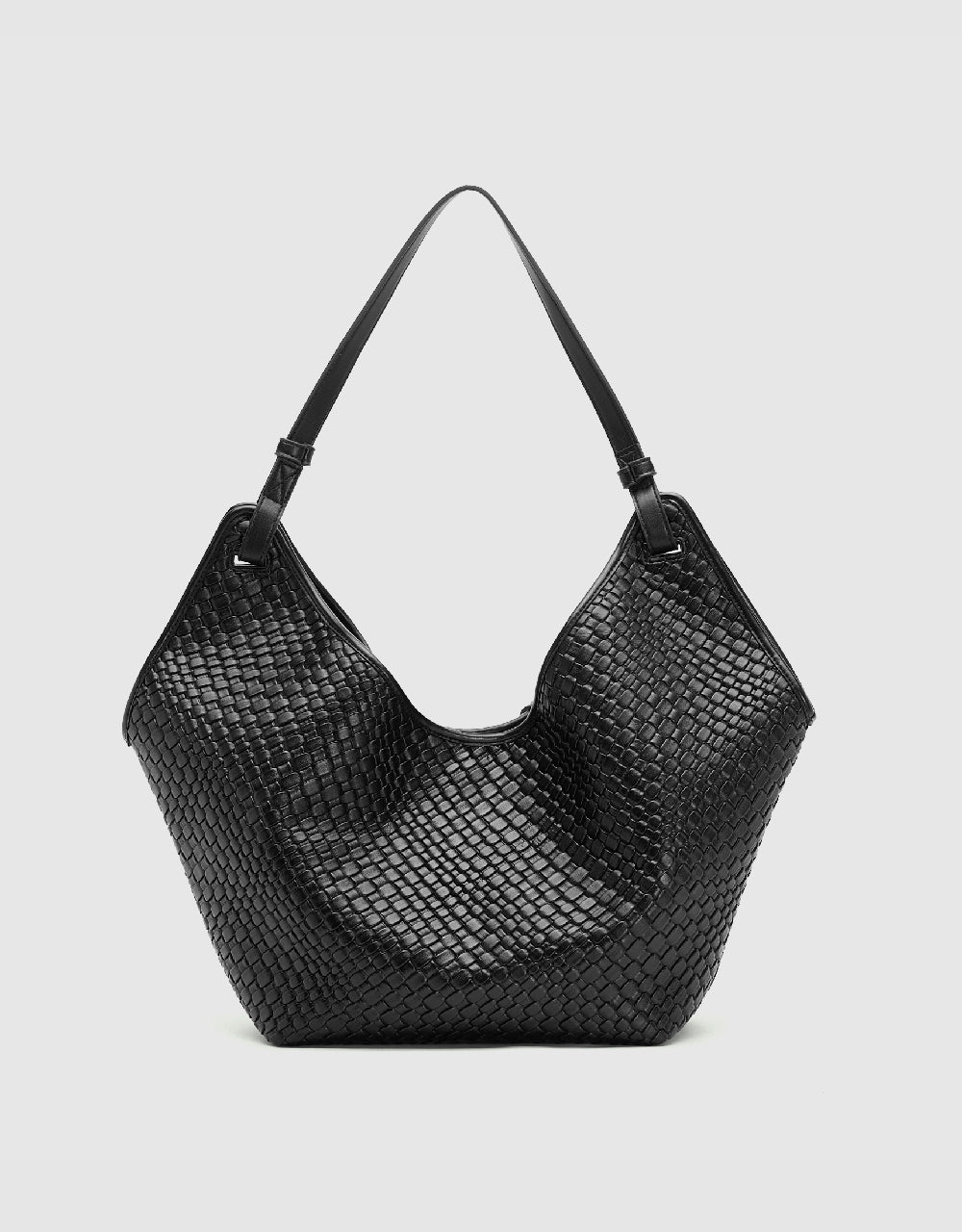 Braided Vegan Leather Shoulder Bag