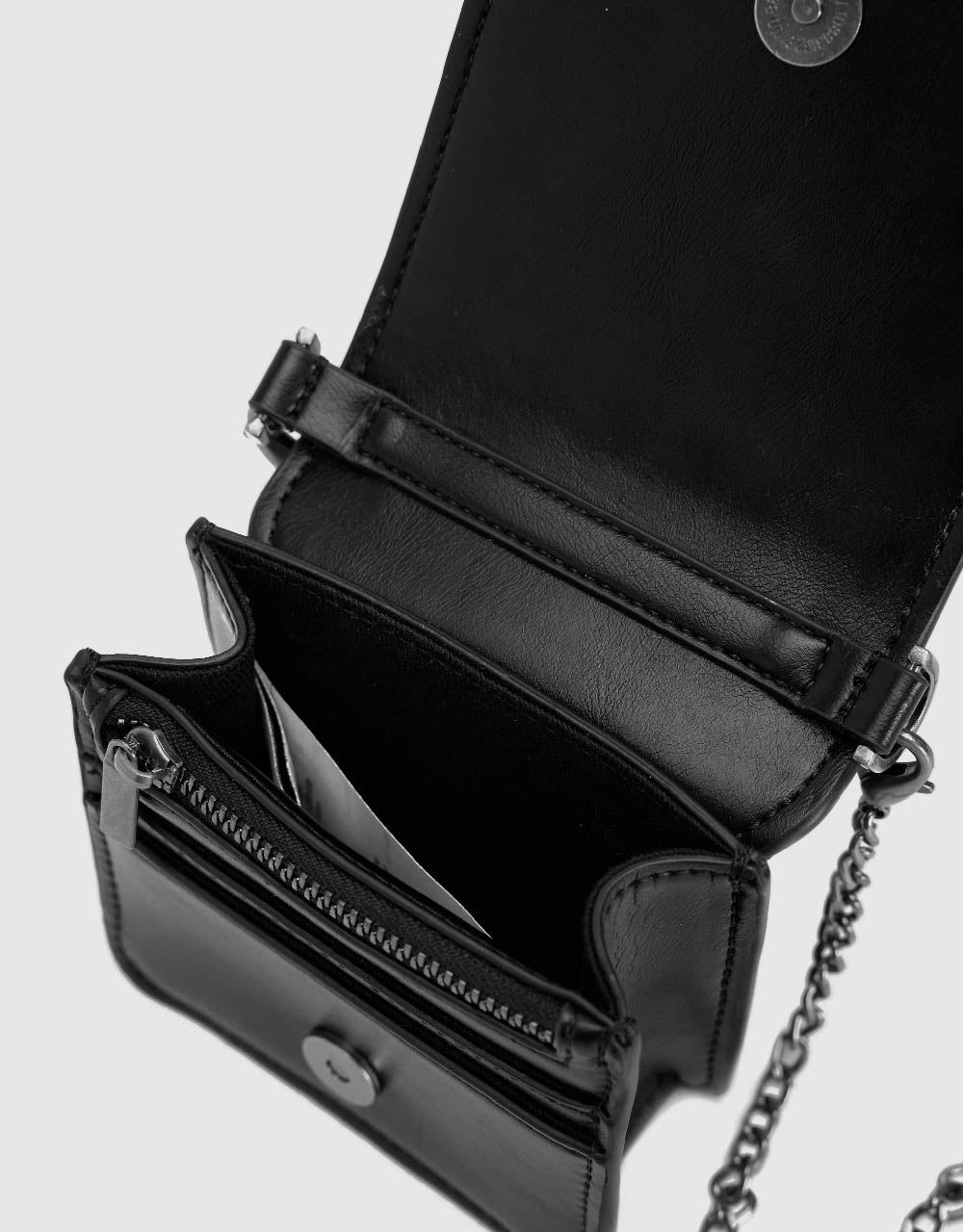 Studded Décor Vegan Leather Crossbody Bag
